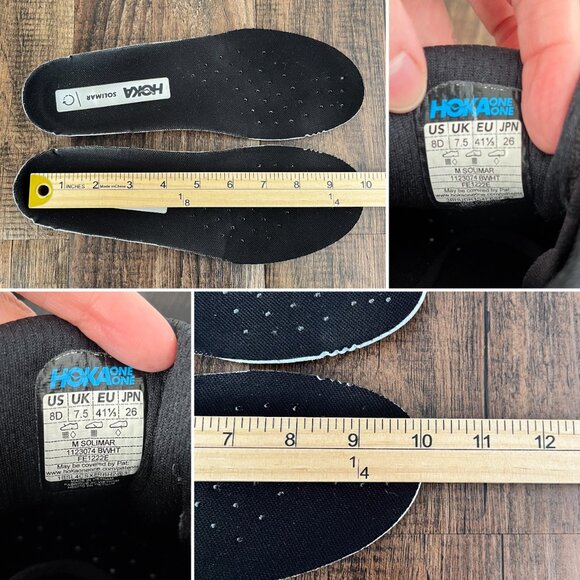 Hoka Solimar Running Shoe Athletic Sneaker Comfort Mens Size 8D Black White - Picture 13 of 14